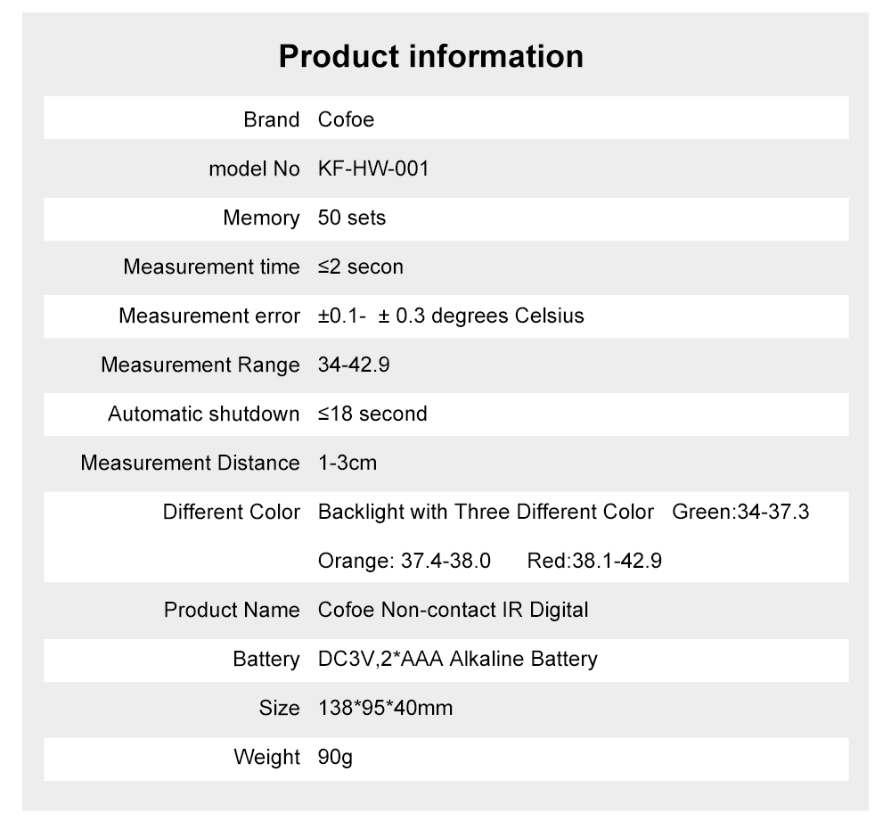 Cofoe Medical Technology Co., Ltd انفراریڈ تھرمامیٹر (14)